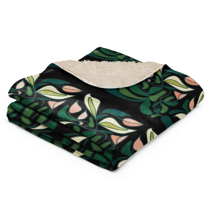 Retro Lily + Tulip Sherpa Decke