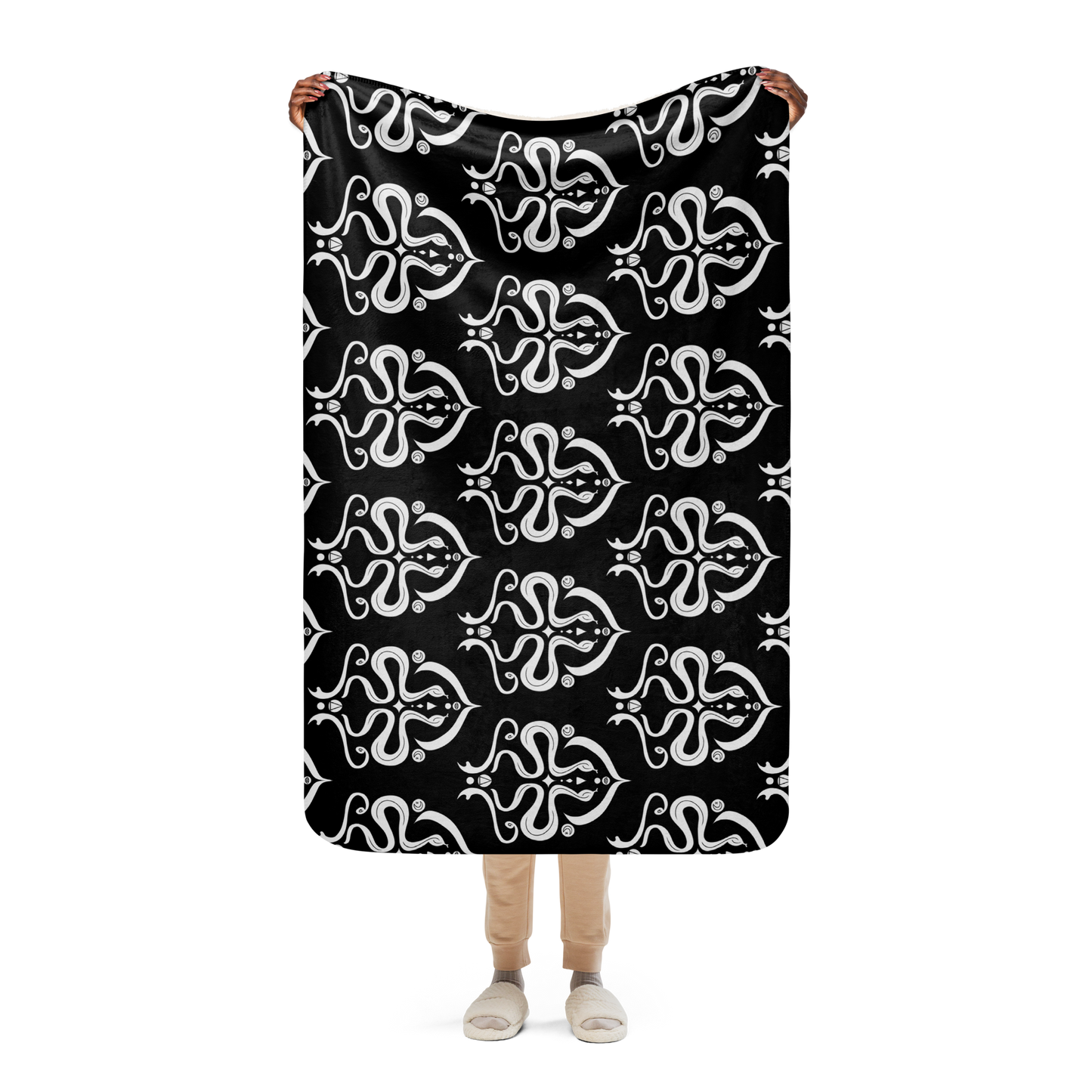 Serpentine Veil Emblem Sherpa Blanket