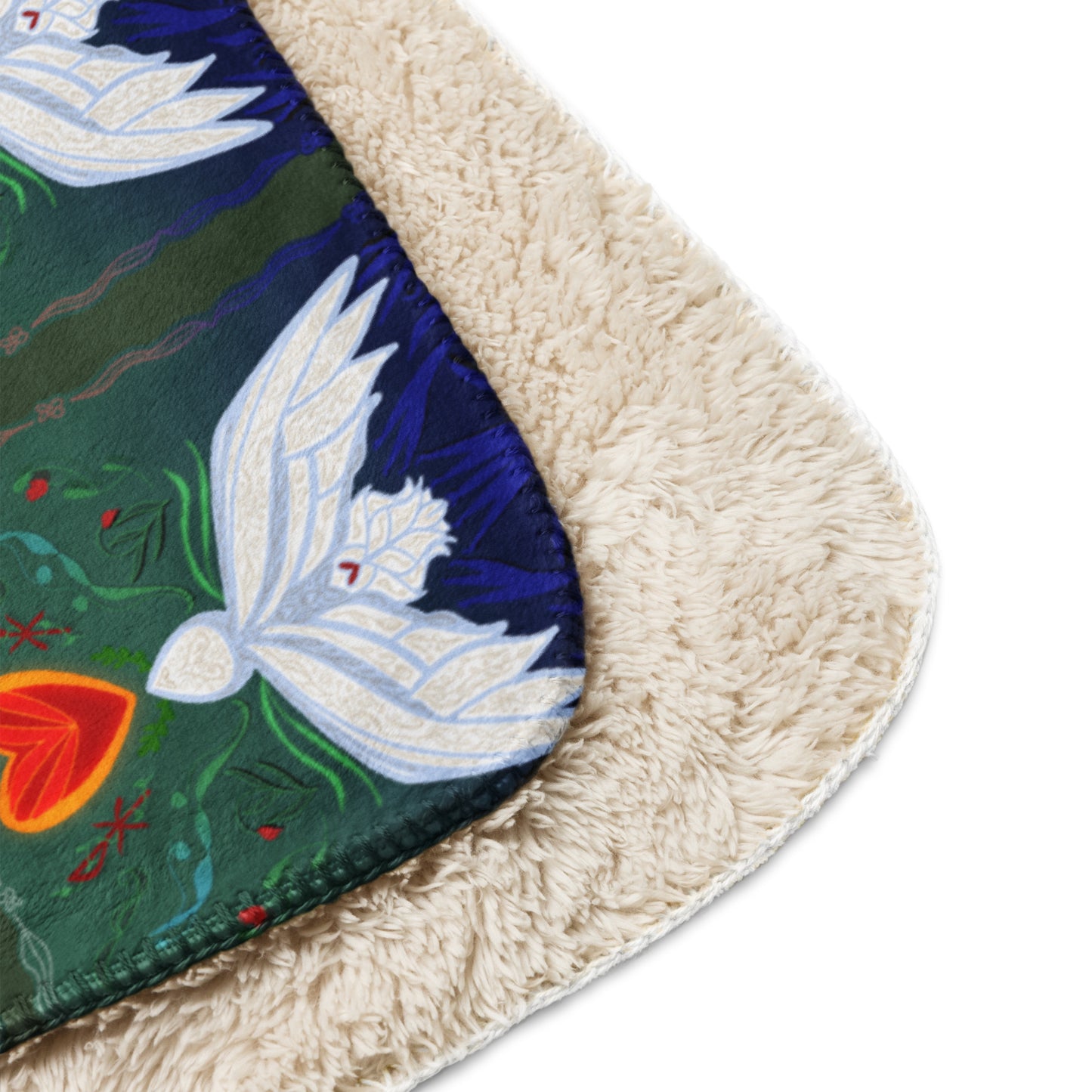 Sherpa-Decke mit Aufschrift „Love Dove“