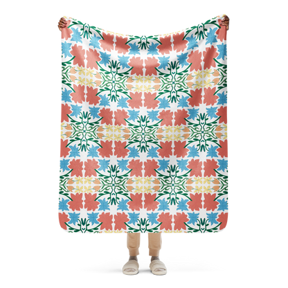 Retro Bouquet Sherpa Blanket