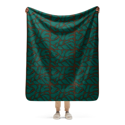 Retro Ivy Sherpa Blanket