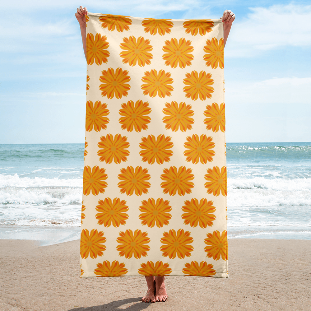 Retro Sunburst Beach Towel