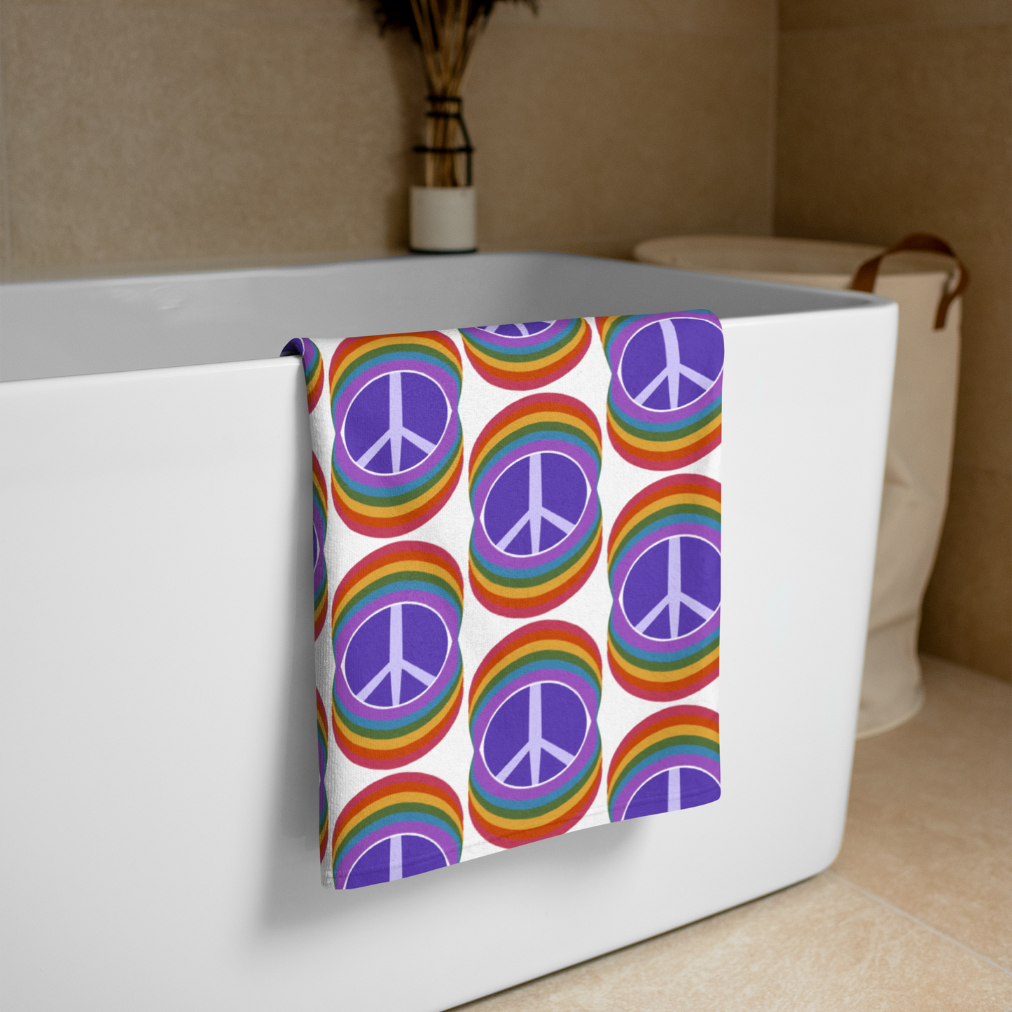 Rainbow Peace Beach Towel