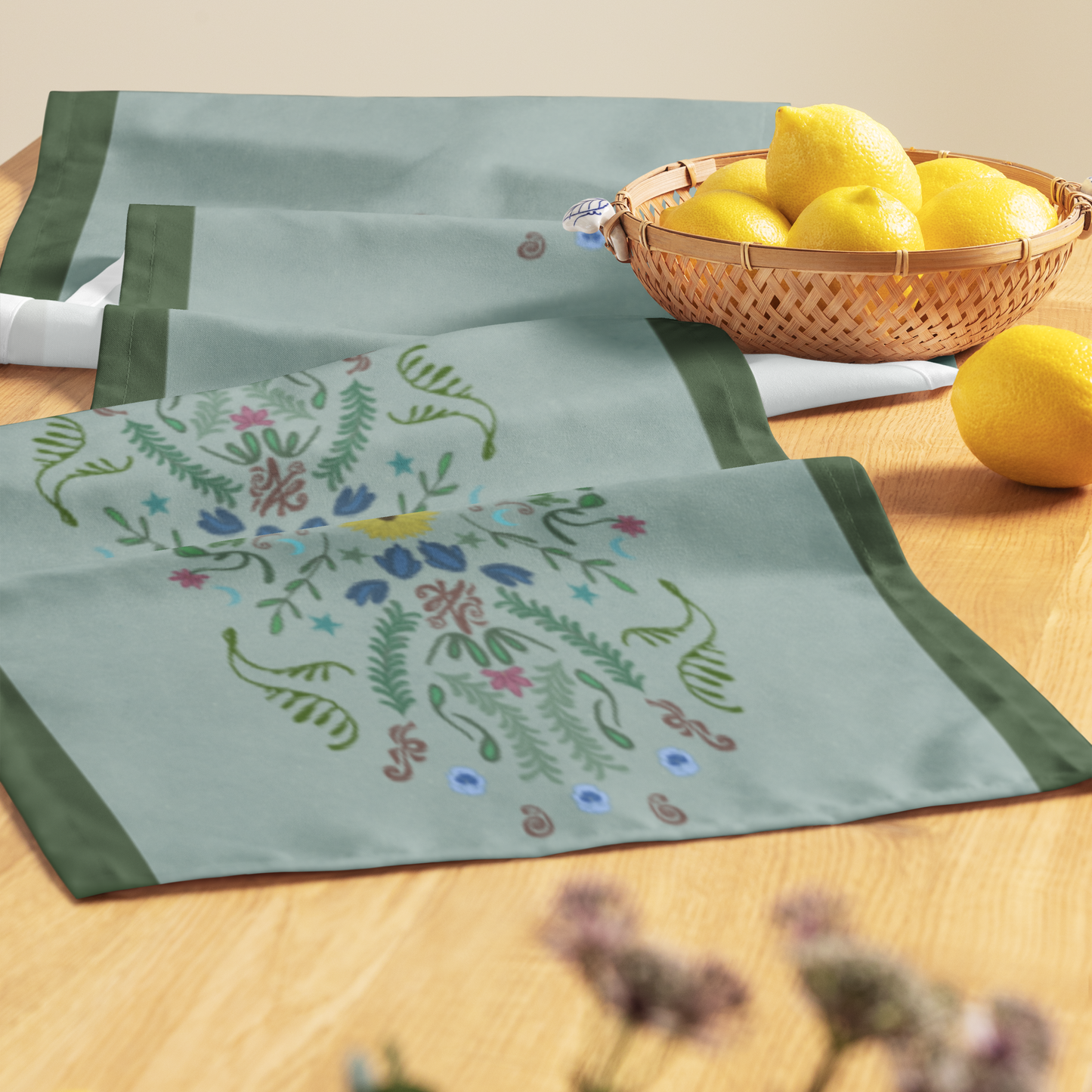 Sunflower Folk Art Table Runner