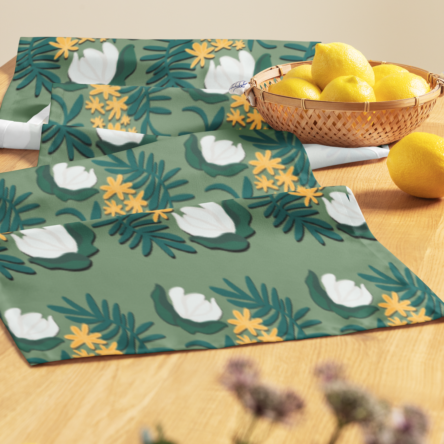 Magnolia + Phlox Pattern Table Runner