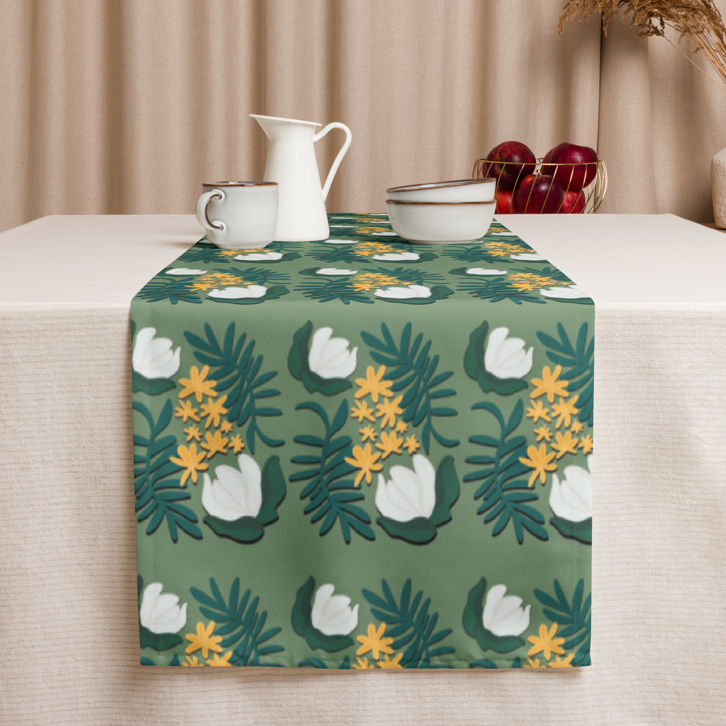 Magnolia + Phlox Pattern Table Runner