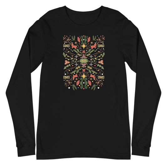 Celtic Christmas Folk Art Long Sleeve Tee