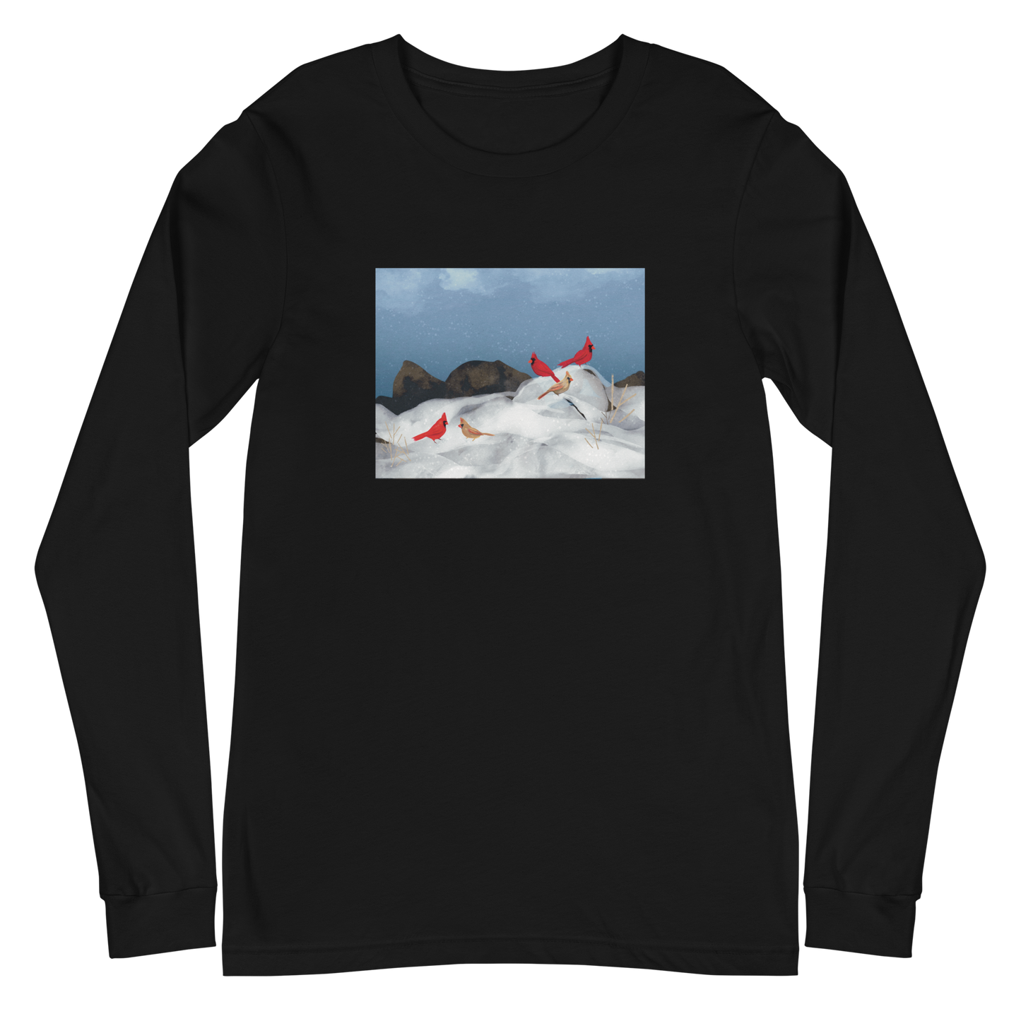 Winter Cardinals Unisex Long Sleeve Tee