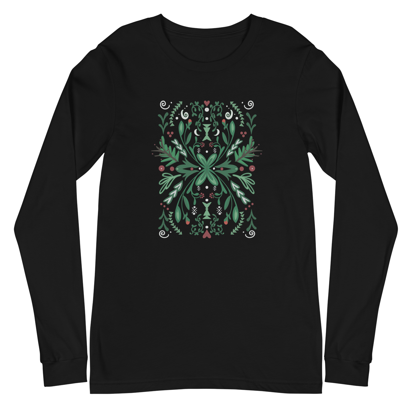 Winter Spirit Folk Art Long Sleeve Tee