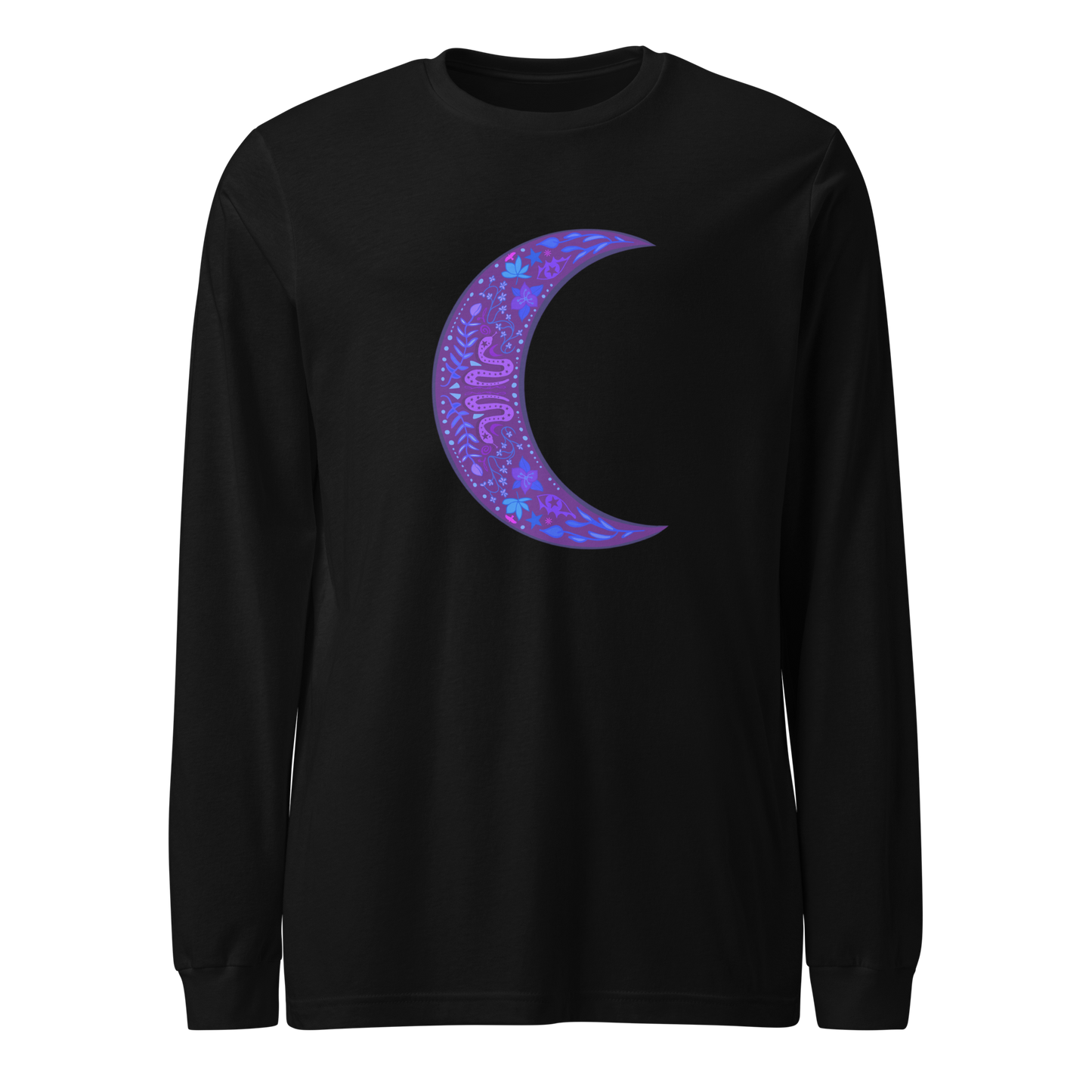 Serpent Moon Folk Art Unisex Long Sleeve Tee