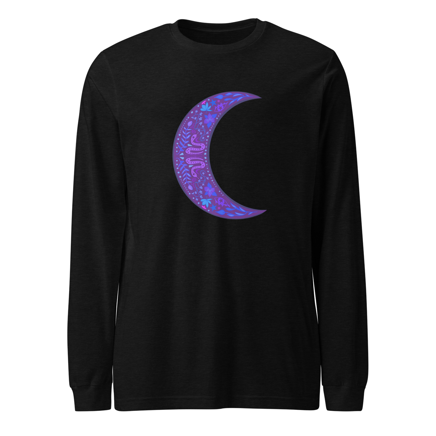 Serpent Moon Folk Art Unisex Long Sleeve Tee