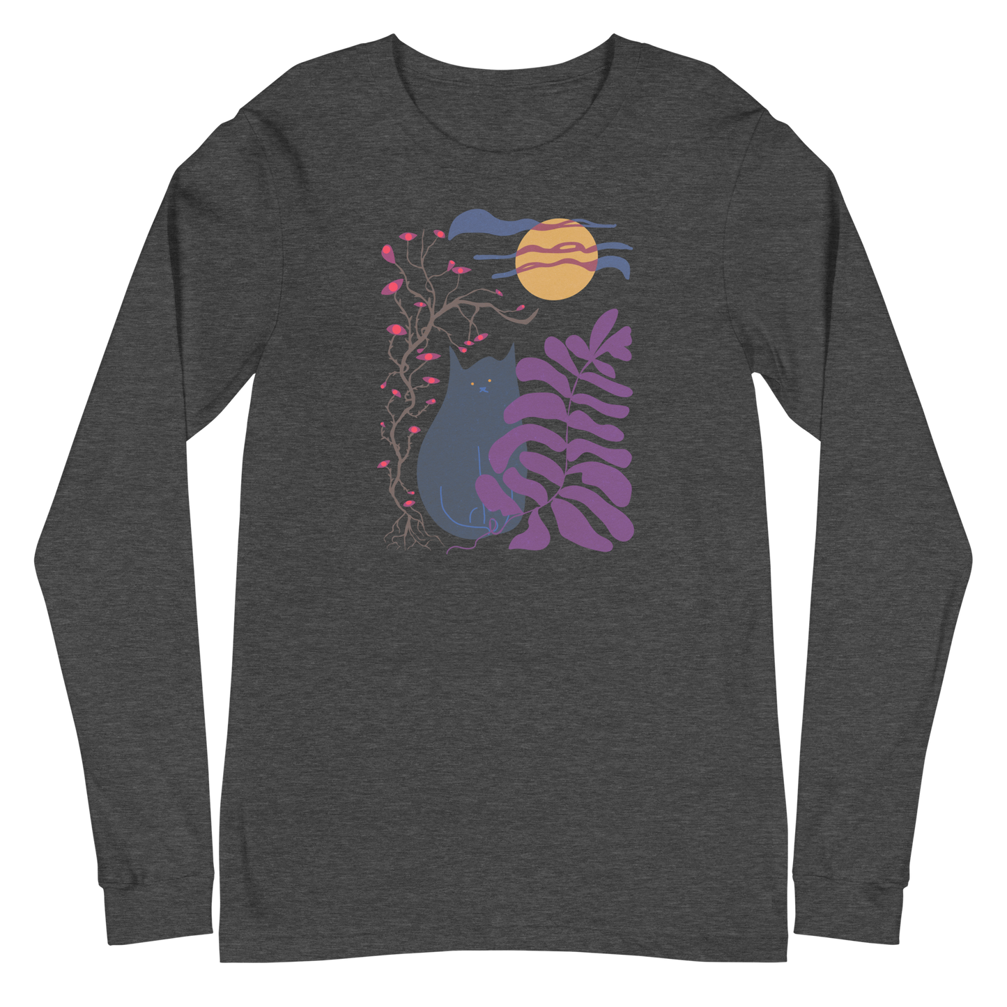 Moon Cat Langarm-T-Shirt