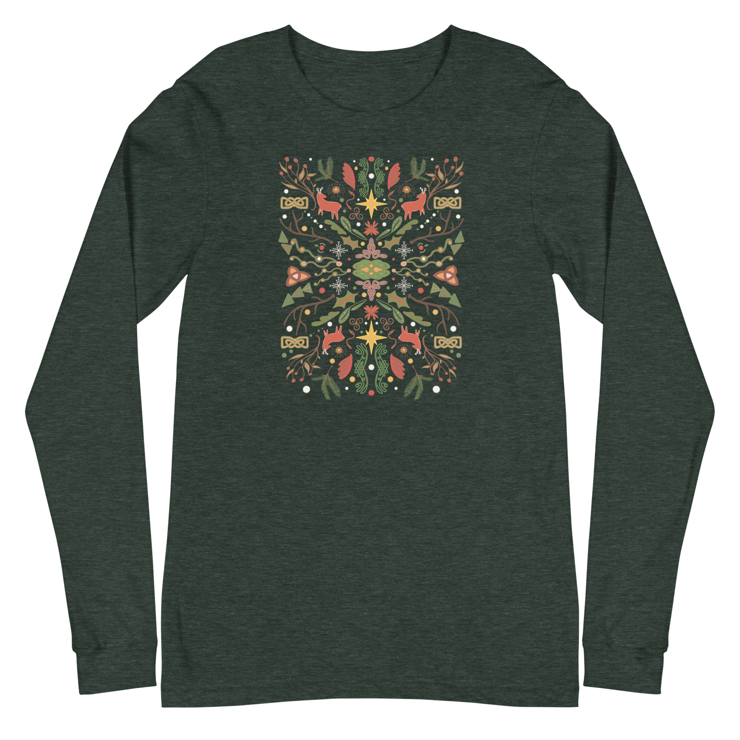 Keltisches Weihnachts-Volkskunst-Langarm-T-Shirt