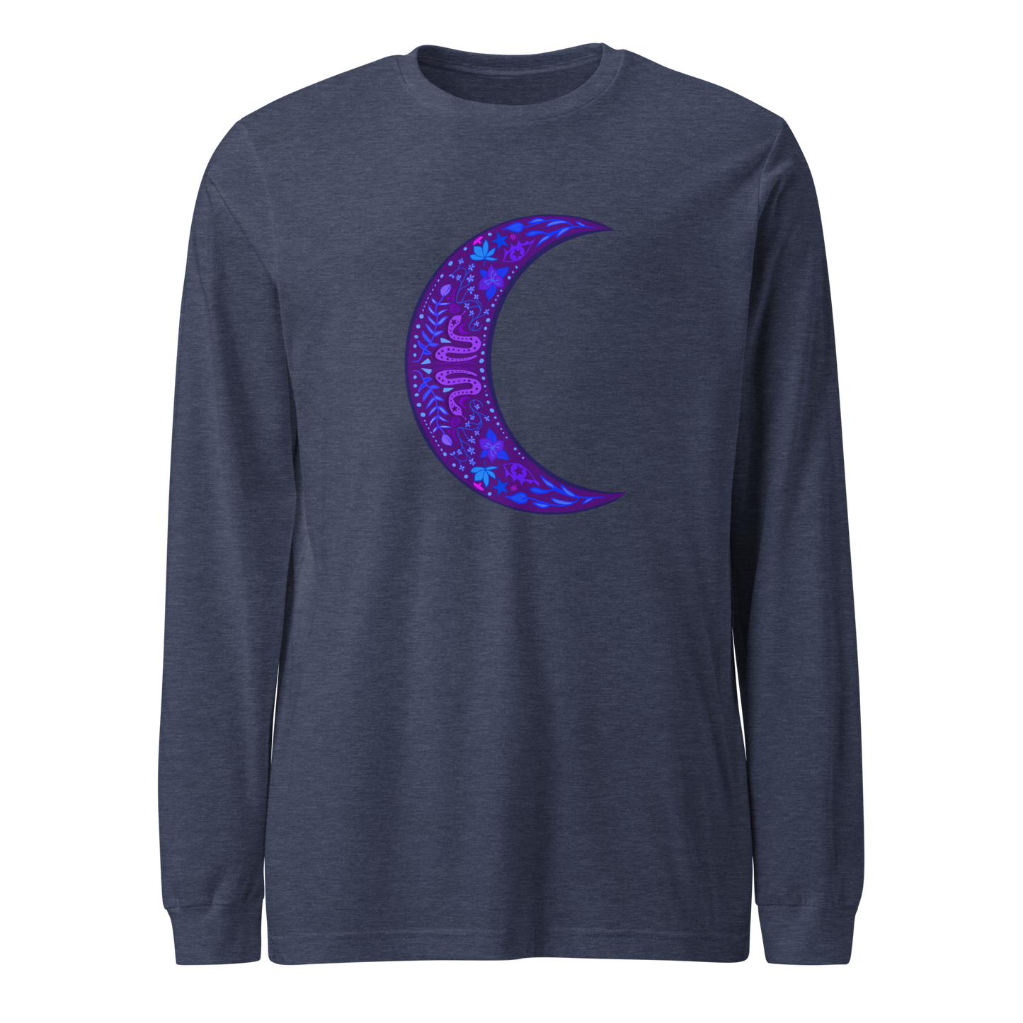 Serpent Moon Folk Art Unisex Long Sleeve Tee