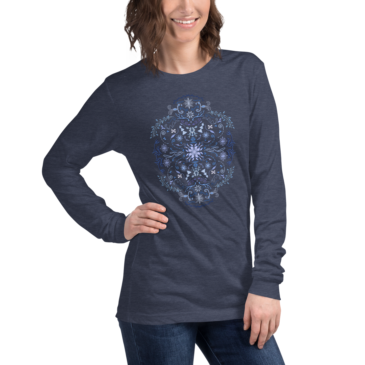 Winter Folk Art Unisex Langarm T-Shirt