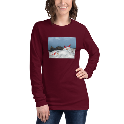 Winter Cardinals Unisex Long Sleeve Tee