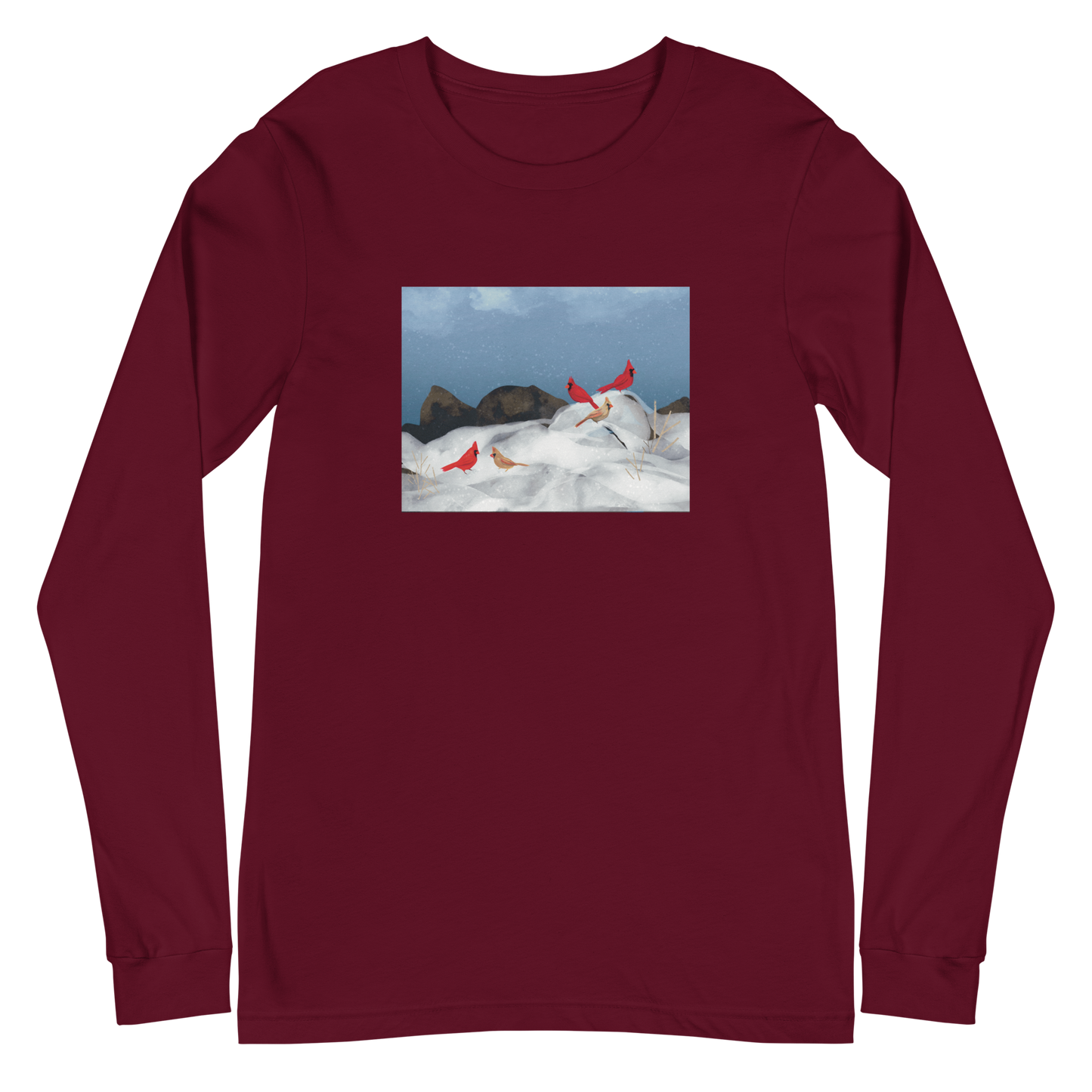 Winter Cardinals Unisex Long Sleeve Tee