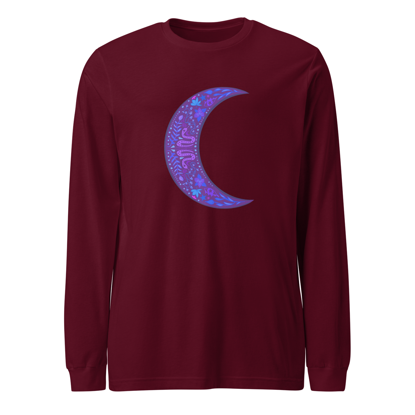 Serpent Moon Folk Art Unisex Long Sleeve Tee