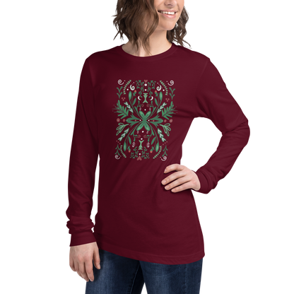 Winter Spirit Folk Art Long Sleeve Tee