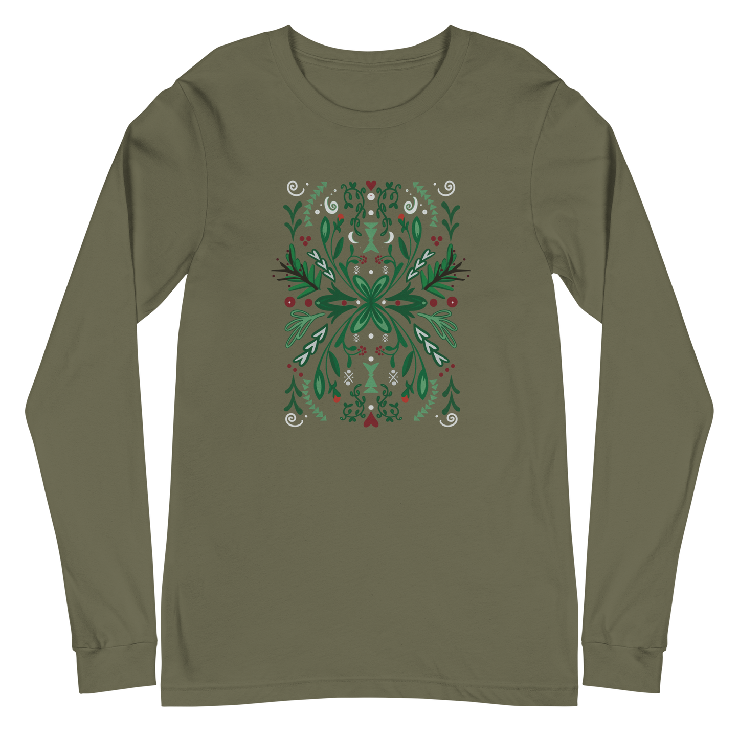 Winter Spirit Folk Art Long Sleeve Tee