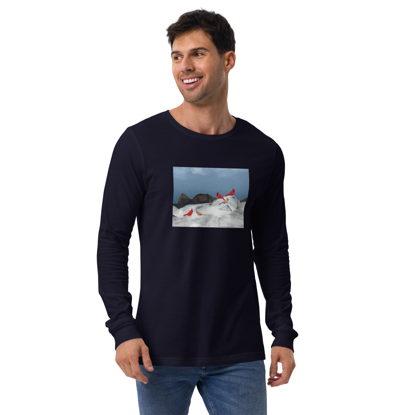 Winter Cardinals Unisex Long Sleeve Tee