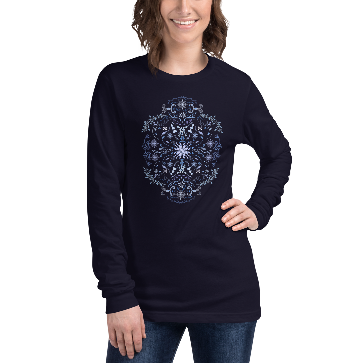 Winter Folk Art Unisex Long Sleeve Tee