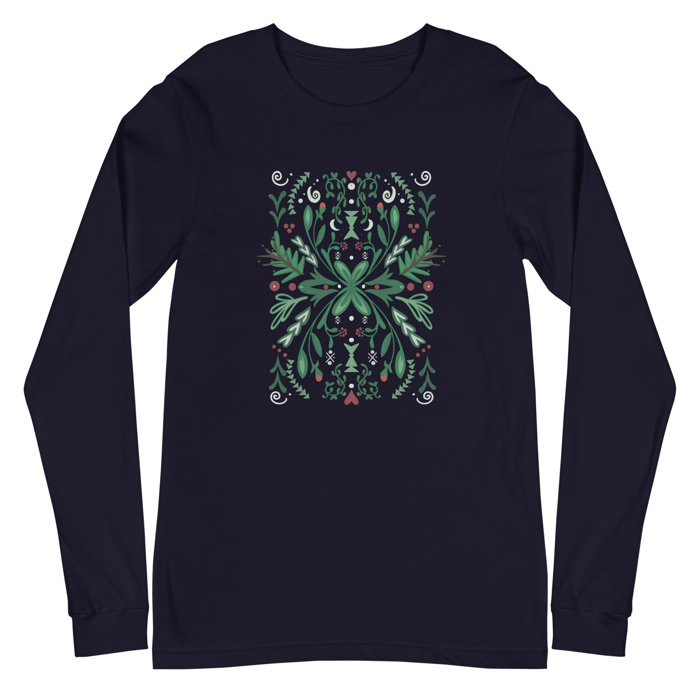 Winter Spirit Folk Art Langarm-T-Shirt