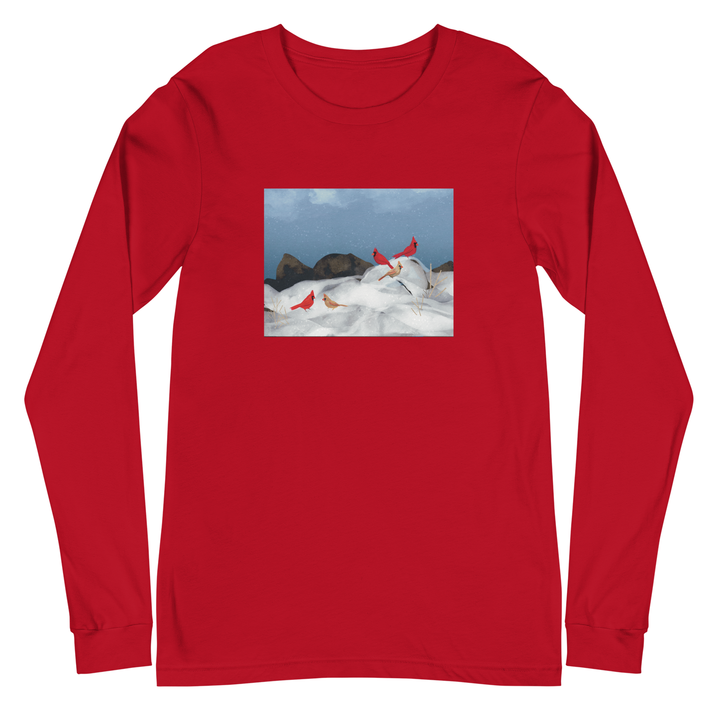 Winter Cardinals Unisex Long Sleeve Tee