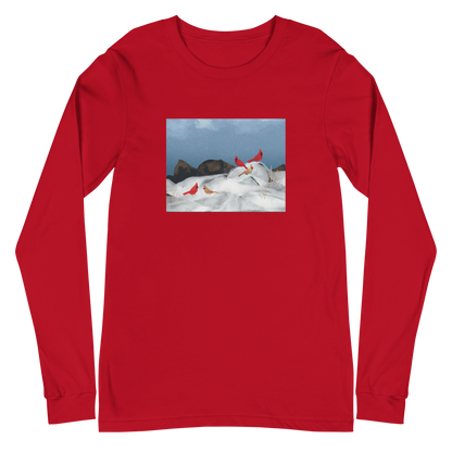 Winter Cardinals Unisex Long Sleeve Tee