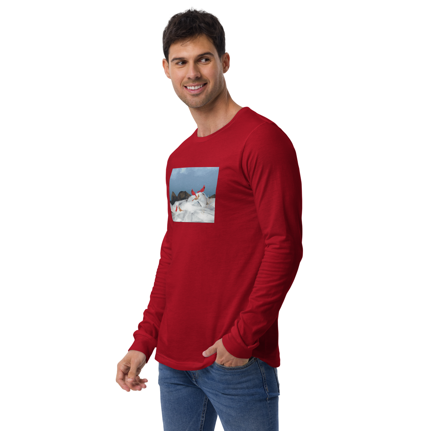 Winter Cardinals Unisex Long Sleeve Tee