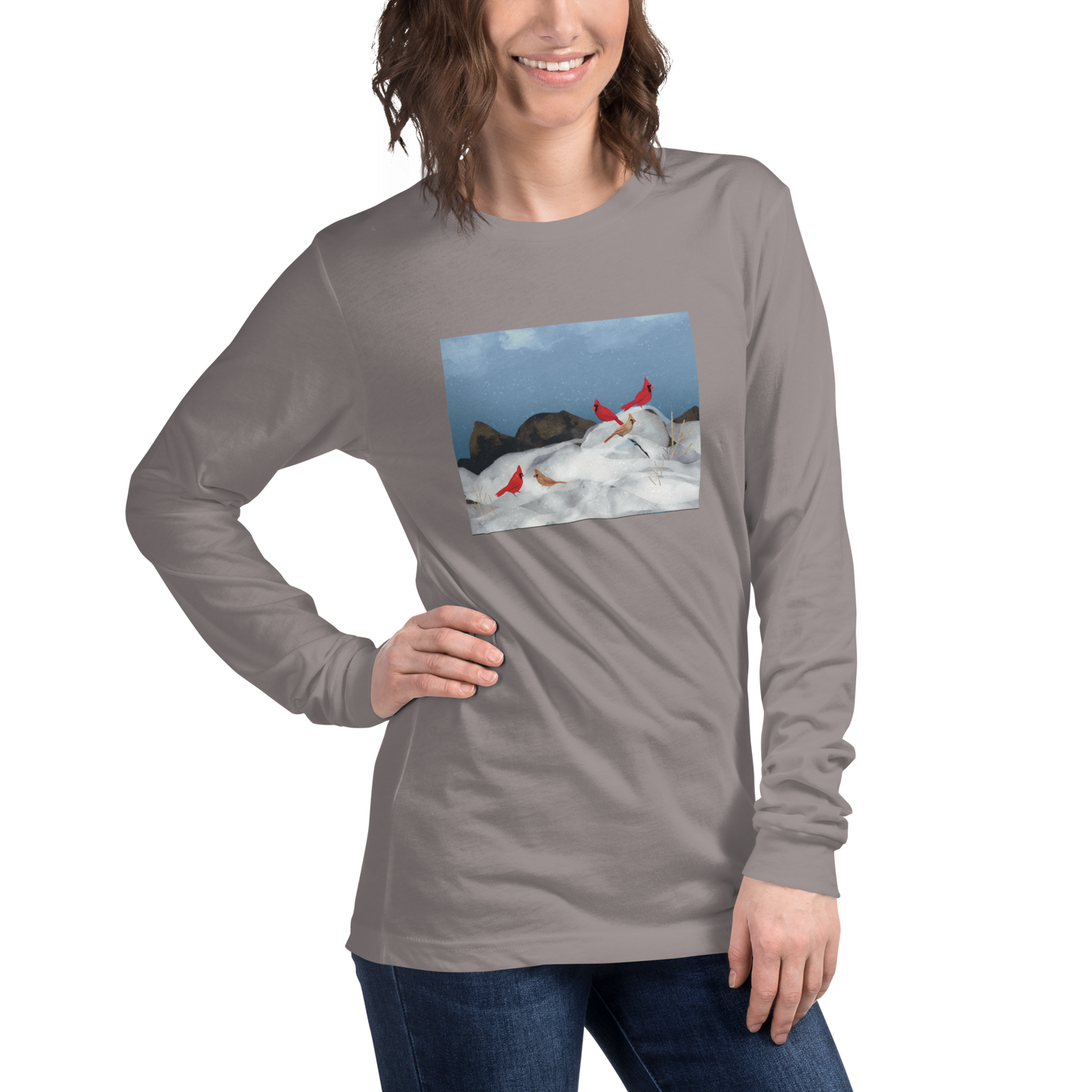 Winter Cardinals Unisex Long Sleeve Tee