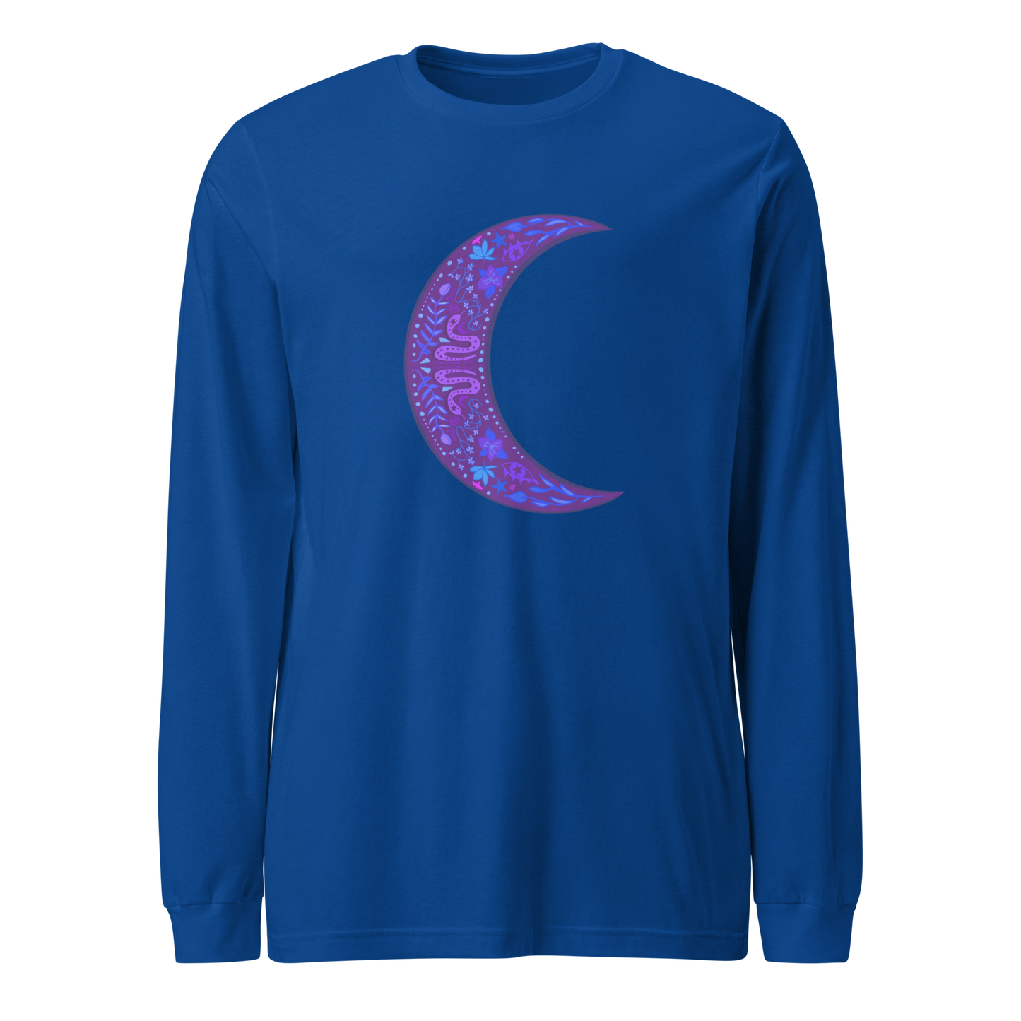 Serpent Moon Folk Art Unisex Long Sleeve Tee