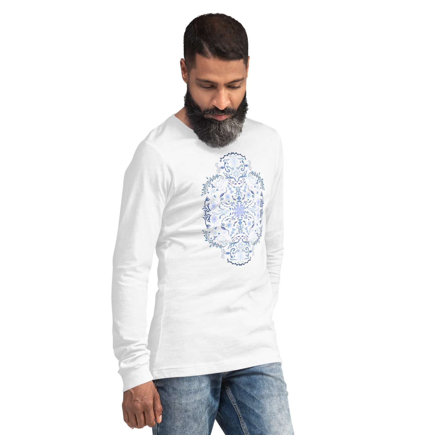 Winter Folk Art Unisex Long Sleeve Tee