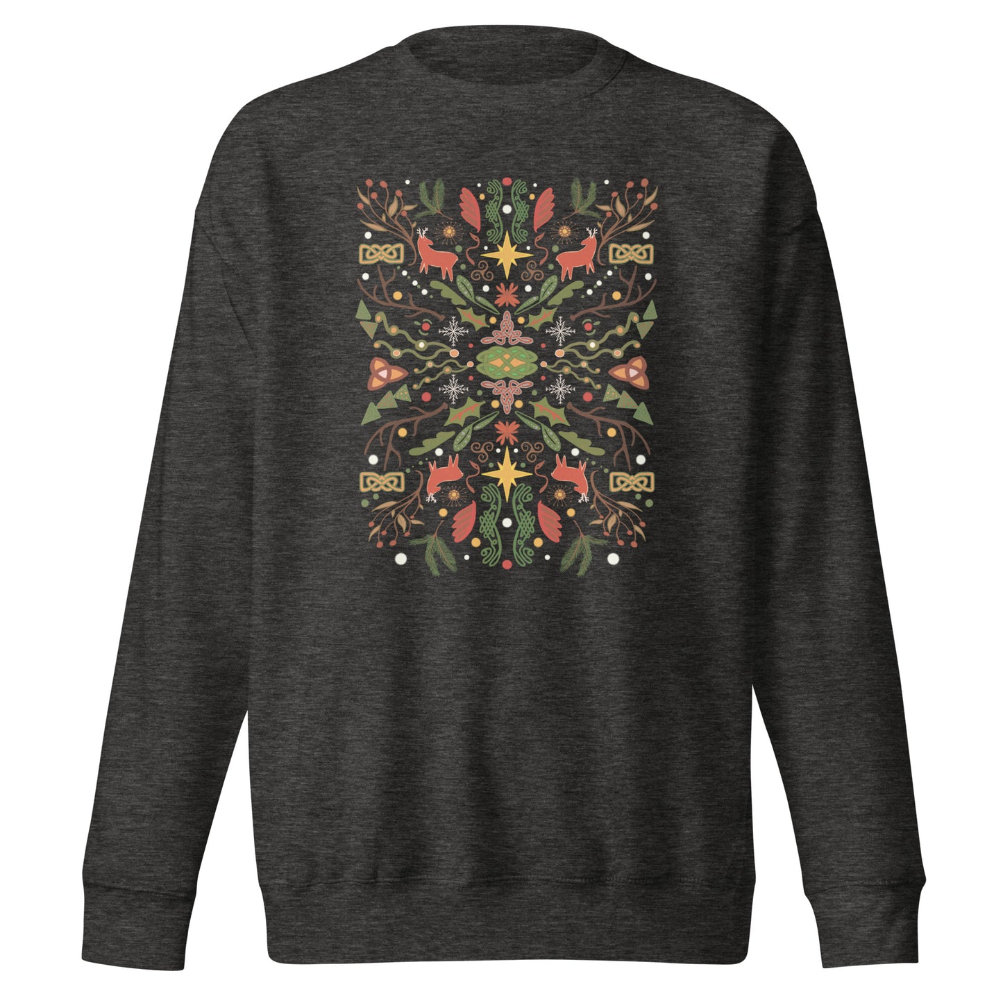 Celtic Christmas Folk Art  Premium Sweatshirt