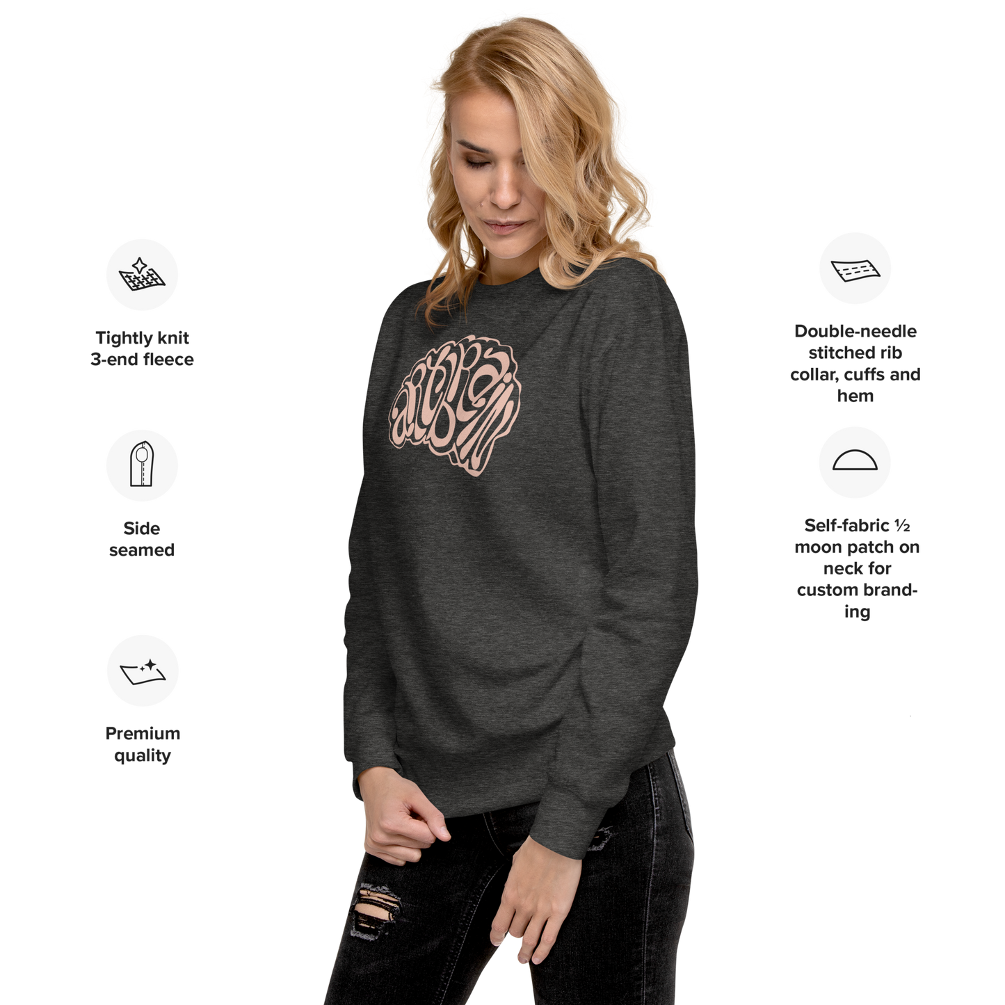 Sudadera premium unisex con logotipo de Artbrain