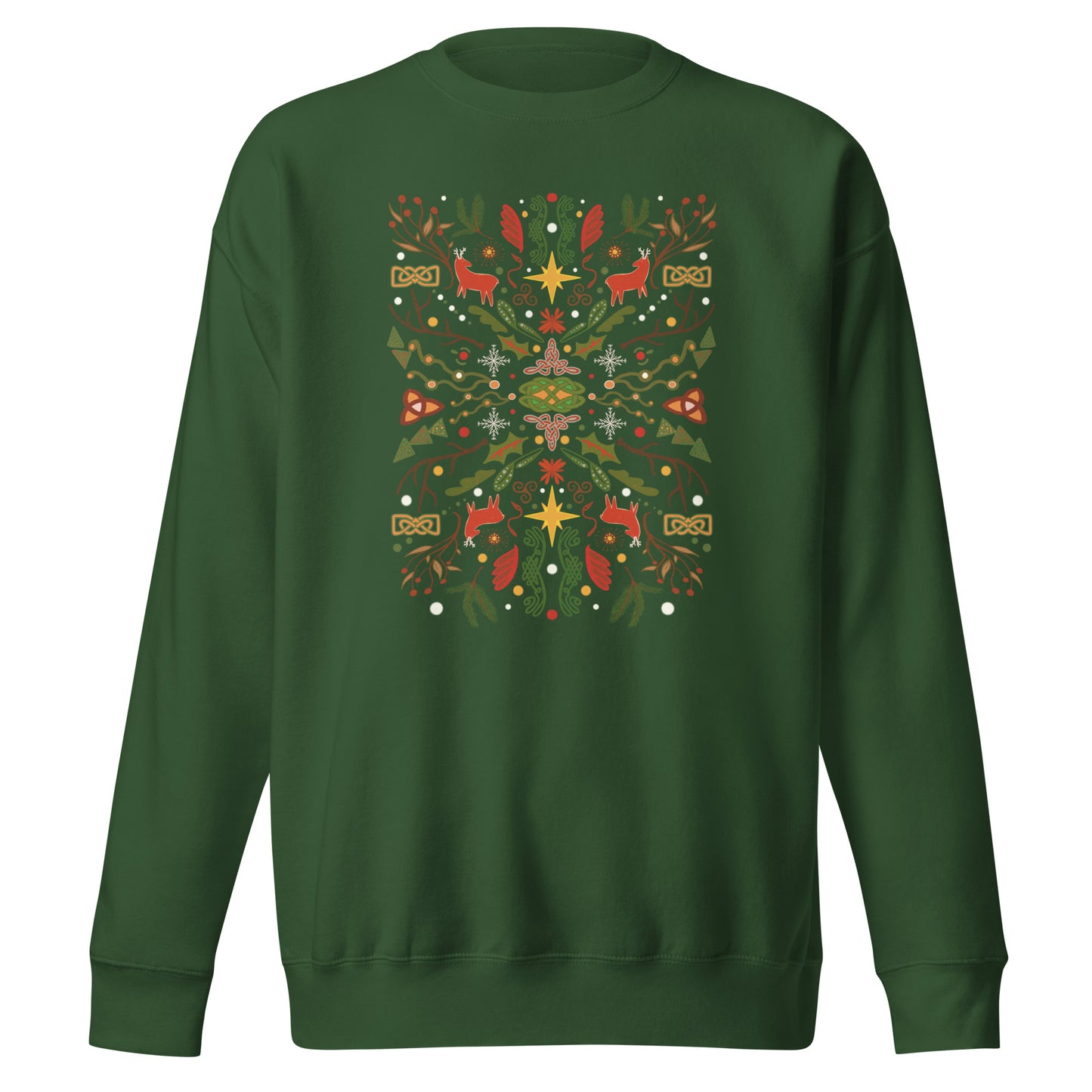 Sudadera premium de arte popular navideño celta