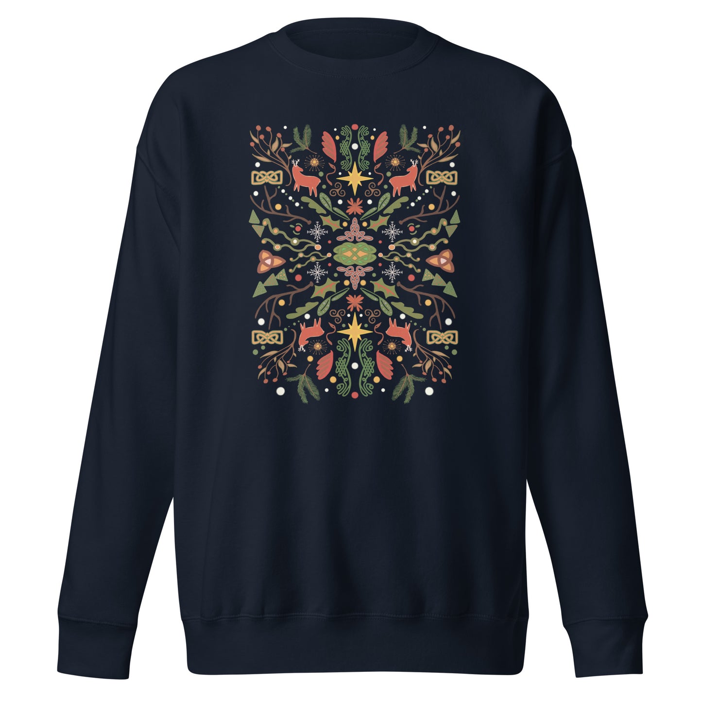 Celtic Christmas Folk Art  Premium Sweatshirt