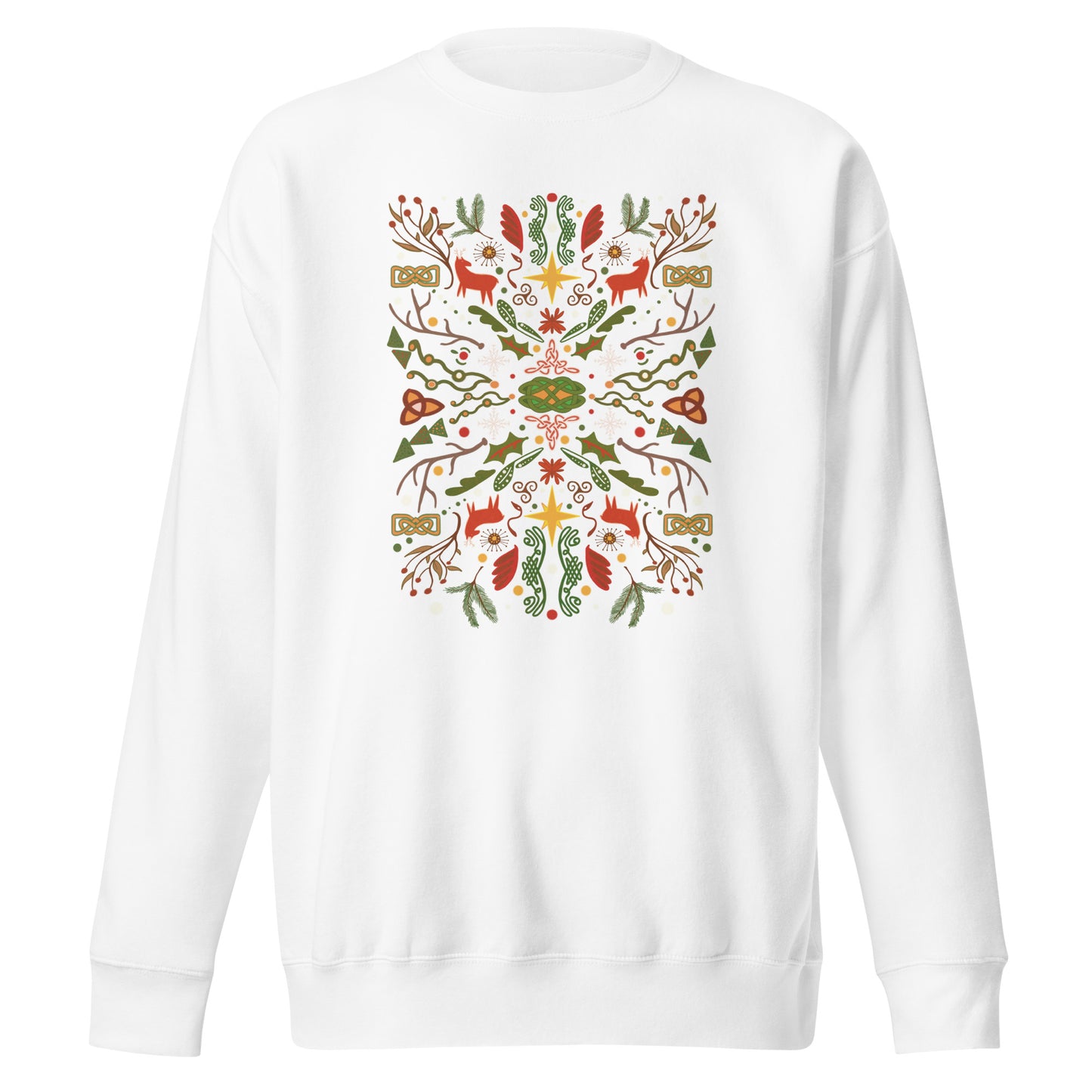 Celtic Christmas Folk Art  Premium Sweatshirt