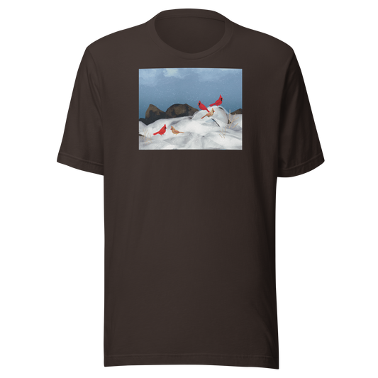 Winter Cardinals Unisex T-Shirt