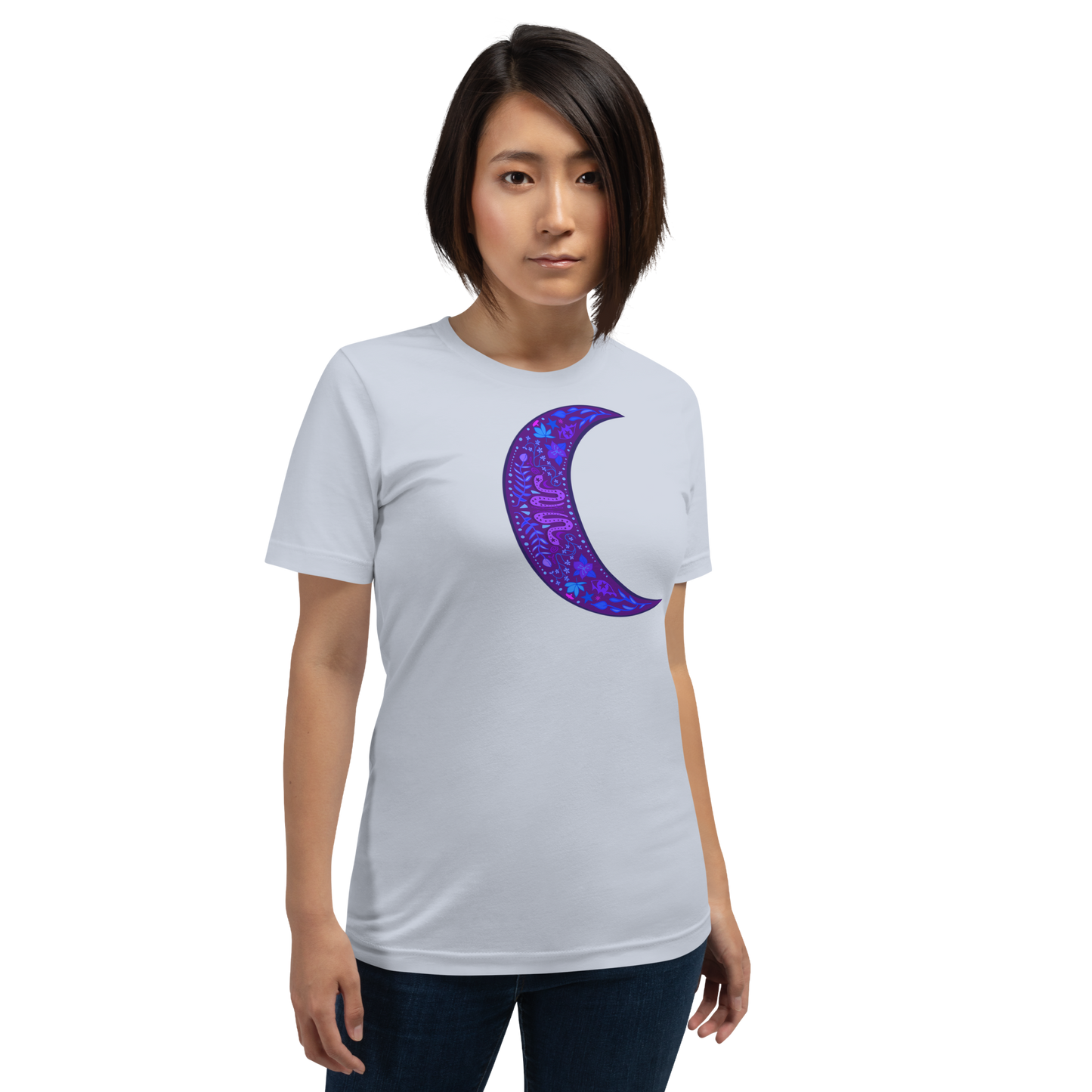 Serpent Moon Folk Art Unisex T-shirt