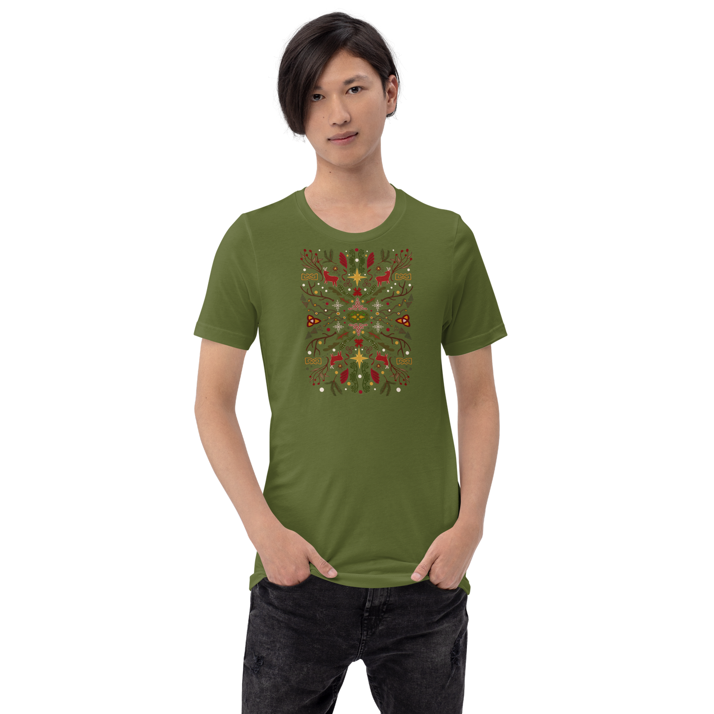 Keltisches Weihnachts-Volkskunst-T-Shirt