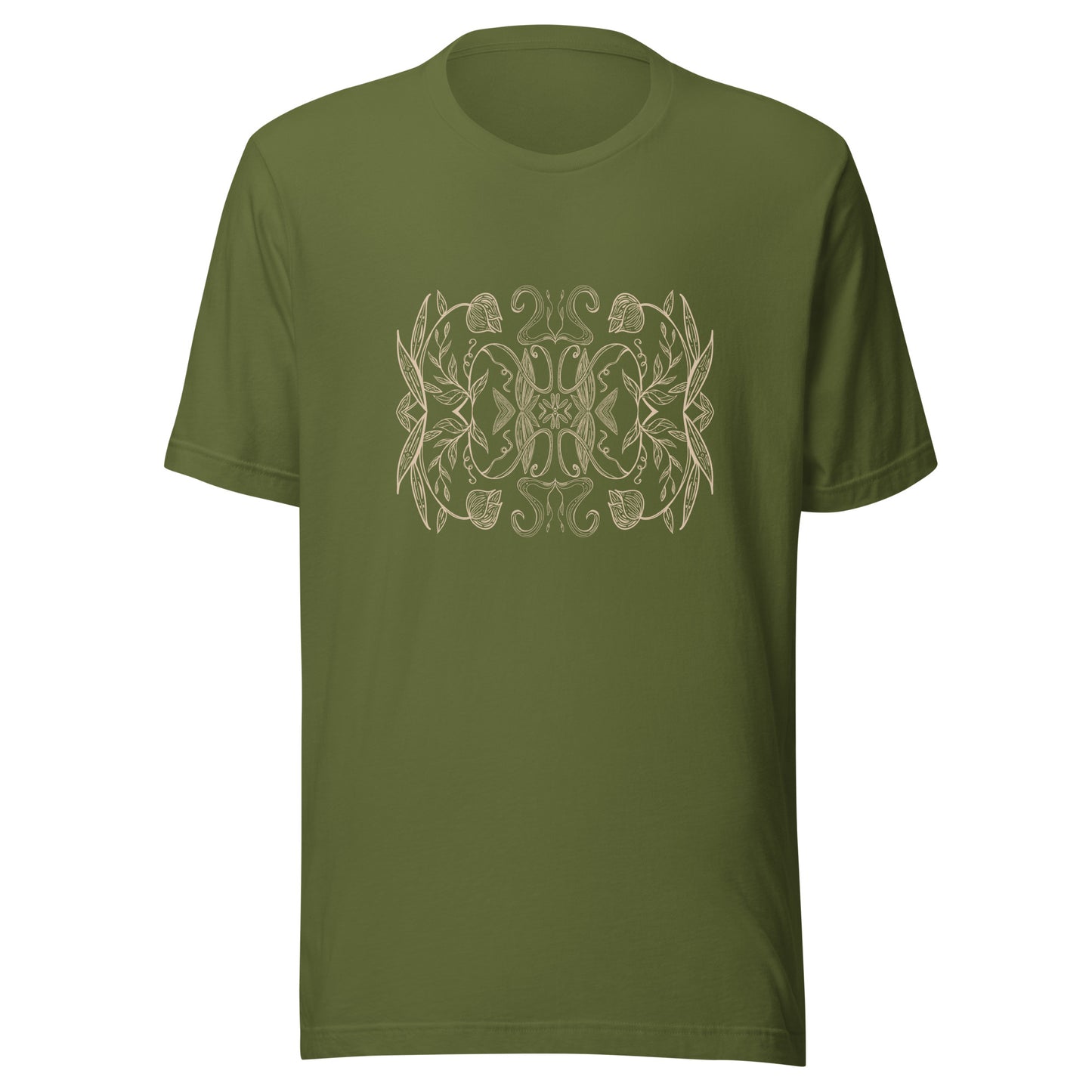 Tulip Garden Linocut Unisex T-shirt