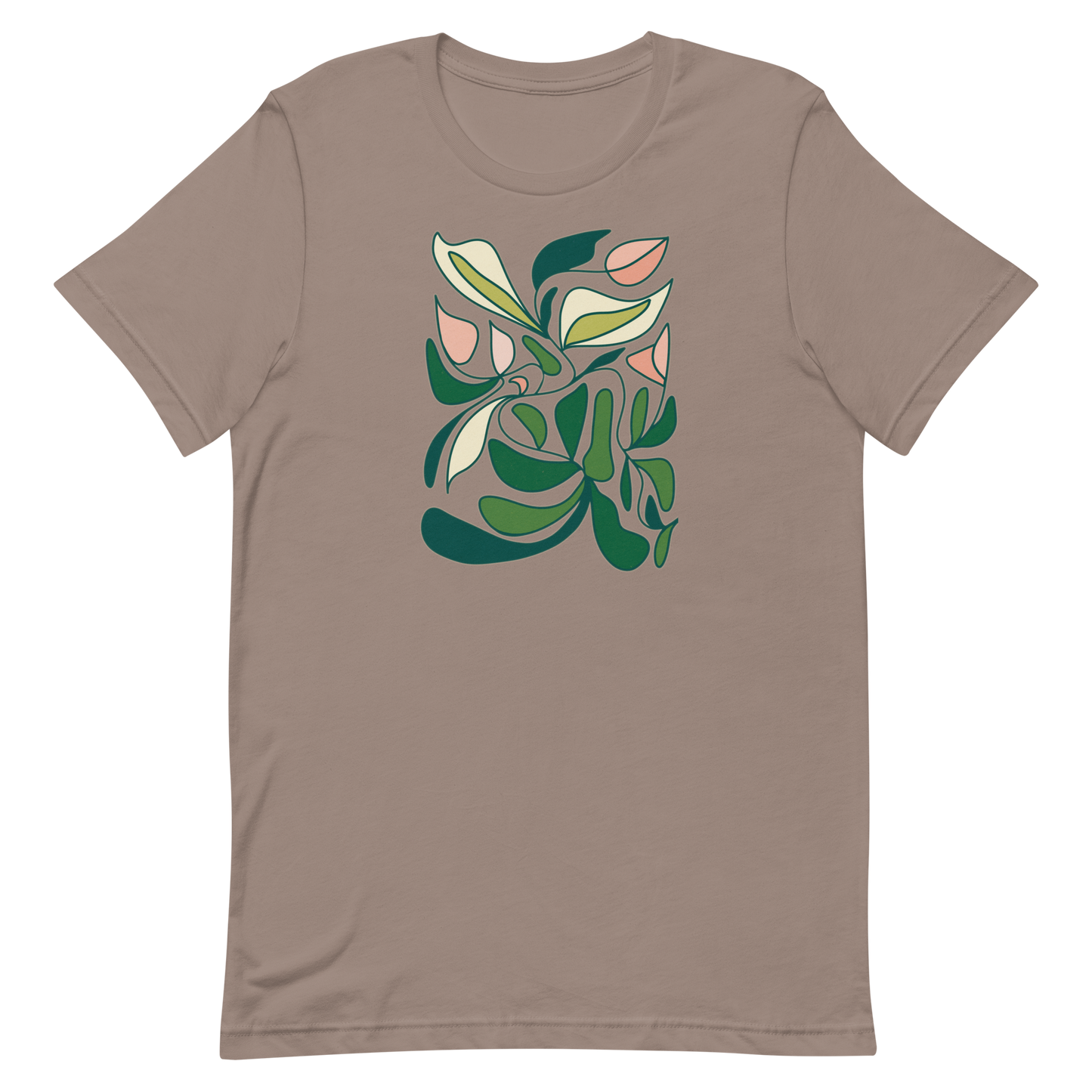 T-Shirt mit Lilien- und Tulpen-Print