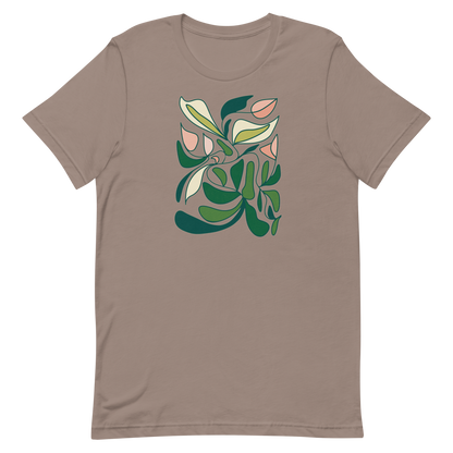 T-Shirt mit Lilien- und Tulpen-Print