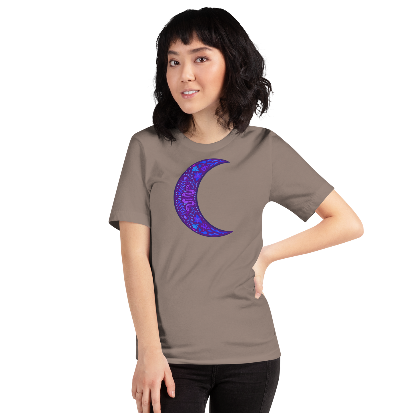 Serpent Moon Folk Art Unisex T-shirt