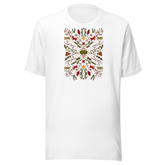 Camiseta de arte popular navideño celta