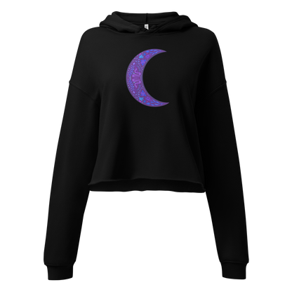 Serpent Moon Folk Art Crop Hoodie