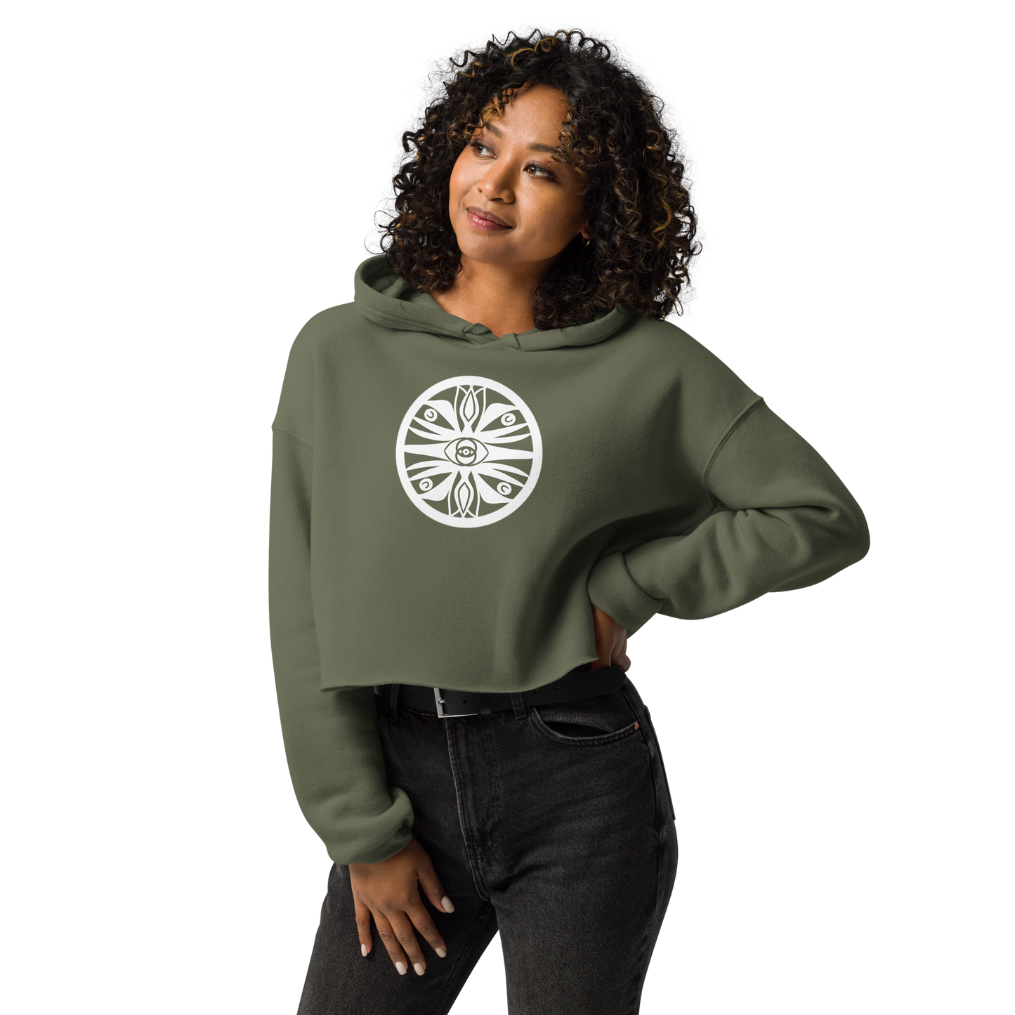 Eye of the Oracle Emblem Crop Hoodie