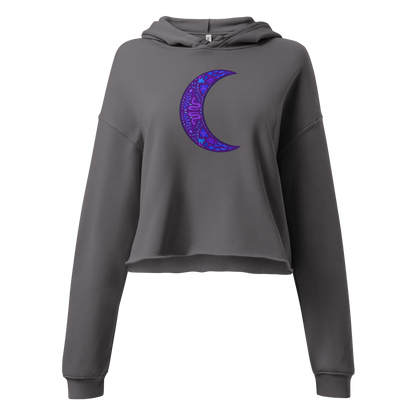 Serpent Moon Folk Art Crop Hoodie