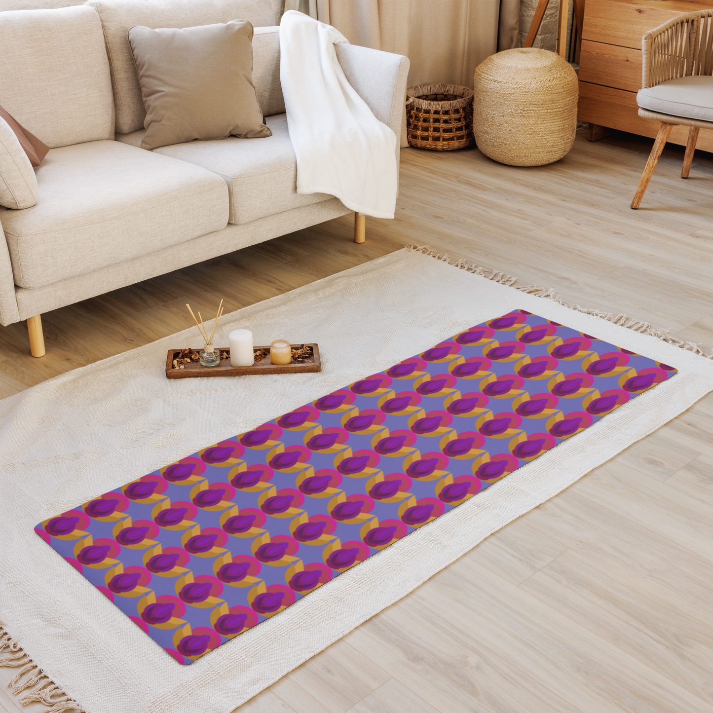 Retro Lotus Yoga Mat